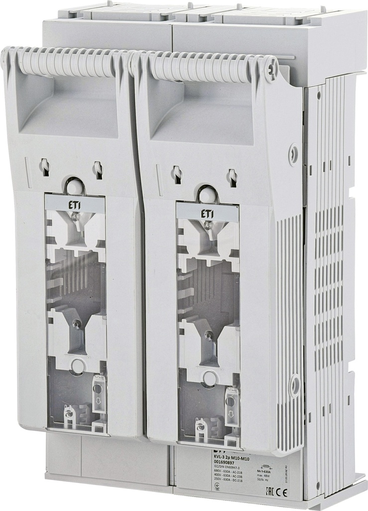 Meszekeringhouder KVL-3 2P M10-M10 - NH2 & NH3