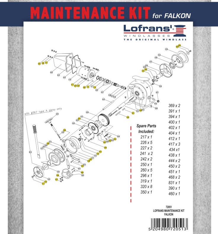 [AB72051] Onderdelen kit Falkon