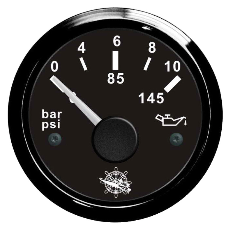 [EU27.320.11] Osculati oil pressure indicator 0/10 bar black/black