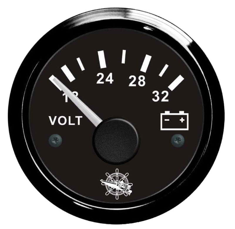 [EU27.320.15] Osculati voltmeter 18/32V black/black