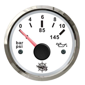 [EU27.322.11] Osculati oil pressure indicator 0/10 bar white/glossy