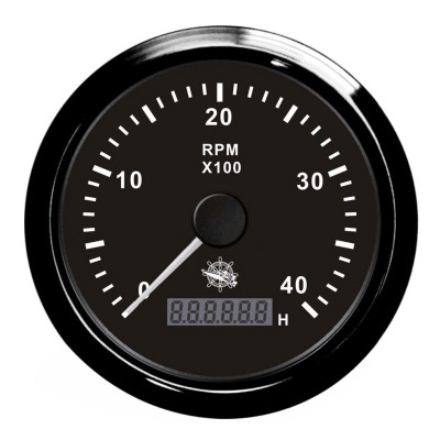 [EU27.325.02] Osculati revolution counter 0-4000 RPM black/black