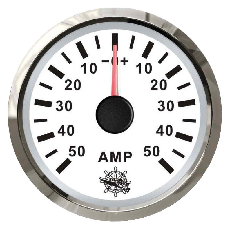 Osculati ammeter w/shunt 50A white/glossy
